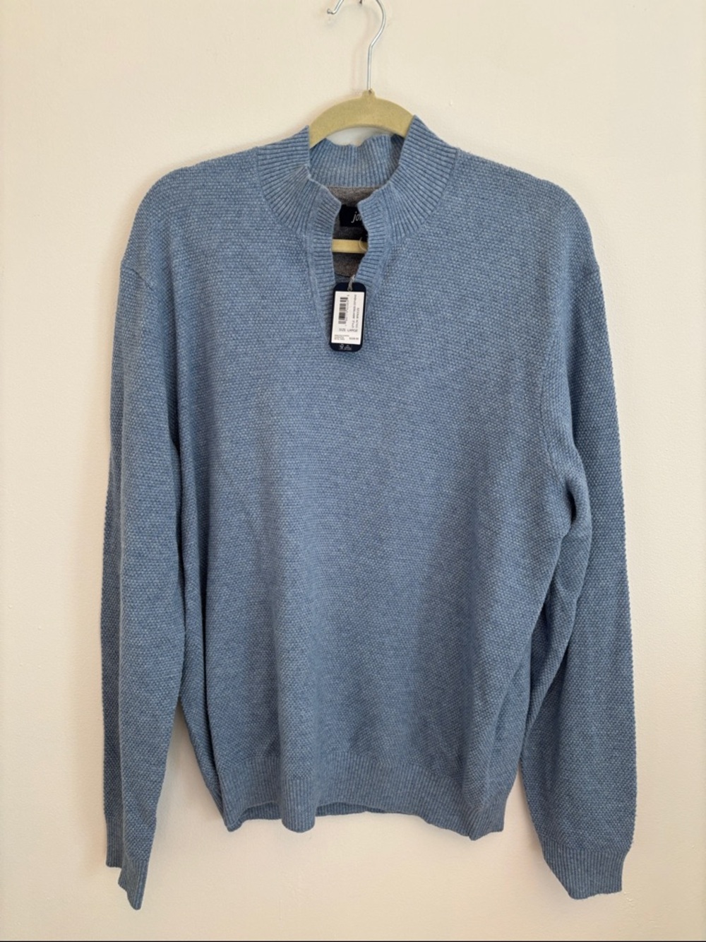 Johnnie-O Esteban Johnny Collar Sweater Breeze Size Large NWT